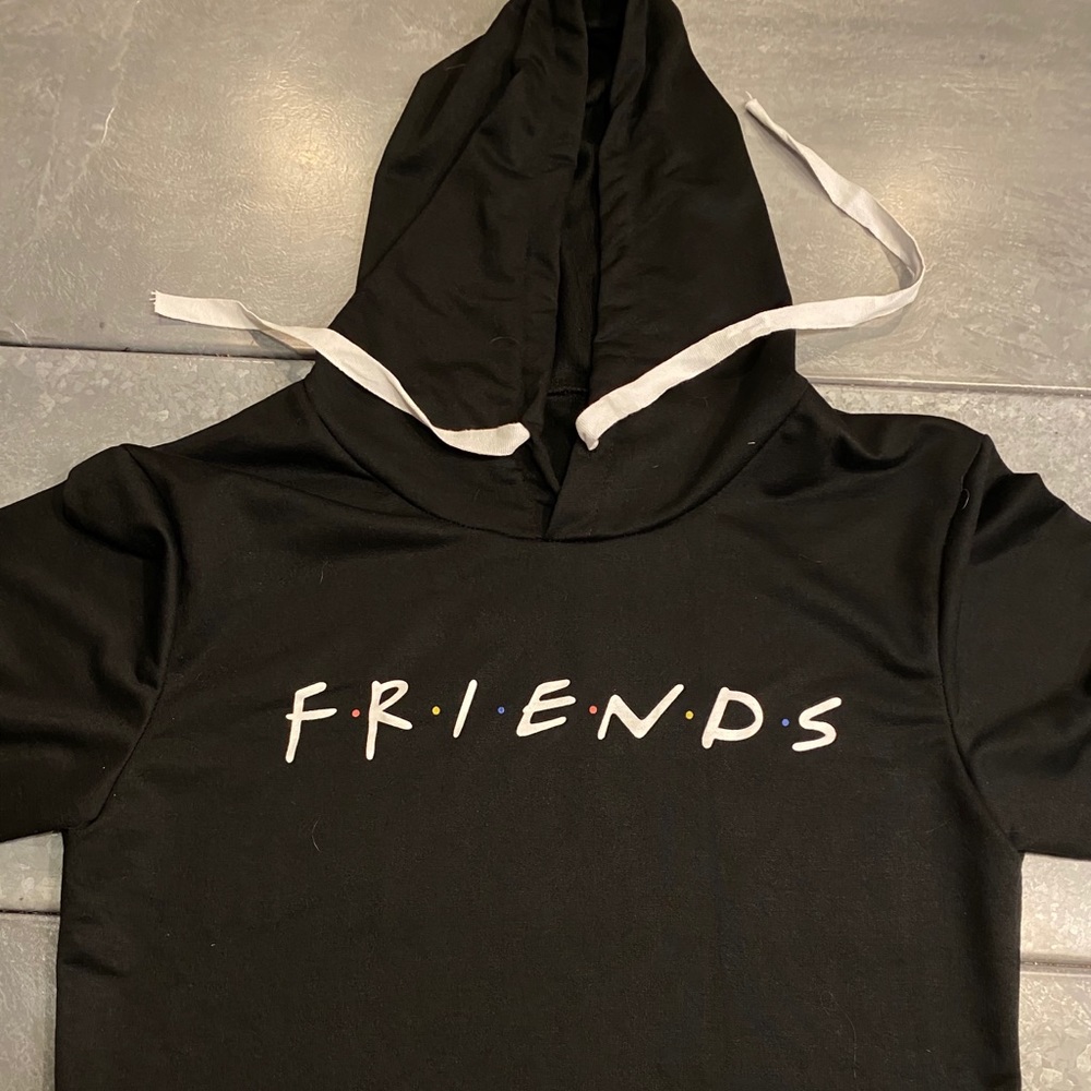 cropped F.R.I.E.N.D.S black hoodie